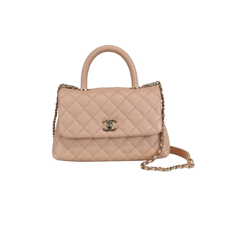 Chanel Luxury Handbag for High - End EventsPink Coco Handle Small Caviar LGHW