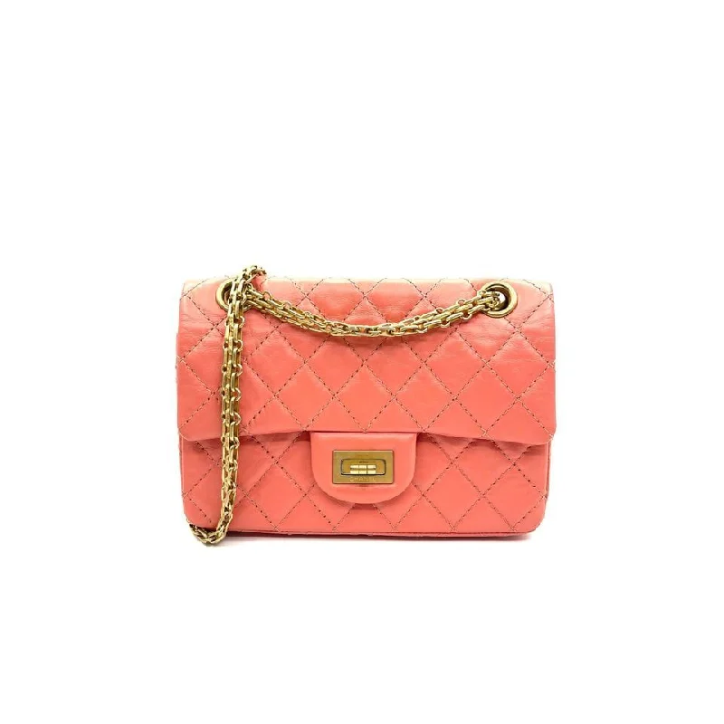 Chanel Chain Strap Handbag for Everyday UseReissue 224 Aged Calfskin Pink GHW