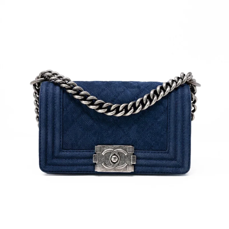 Chanel Vintage Inspired Handbag for Retro LoversChanel Blue Suede Small Boy Bag