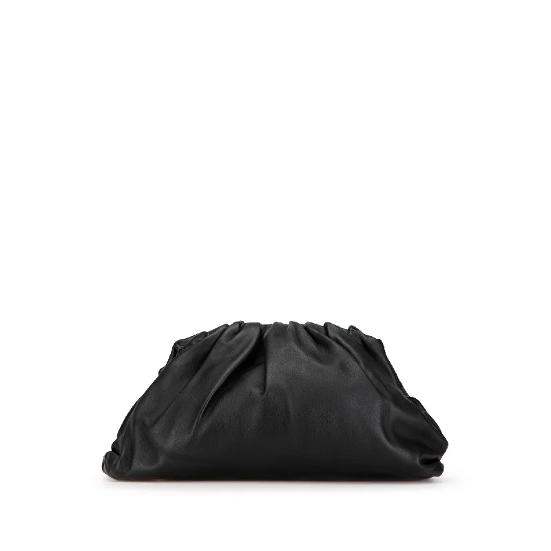 Chanel Luxury Handbag for High - End EventsBlack Bottega Veneta Lambskin The Pouch Clutch Bag