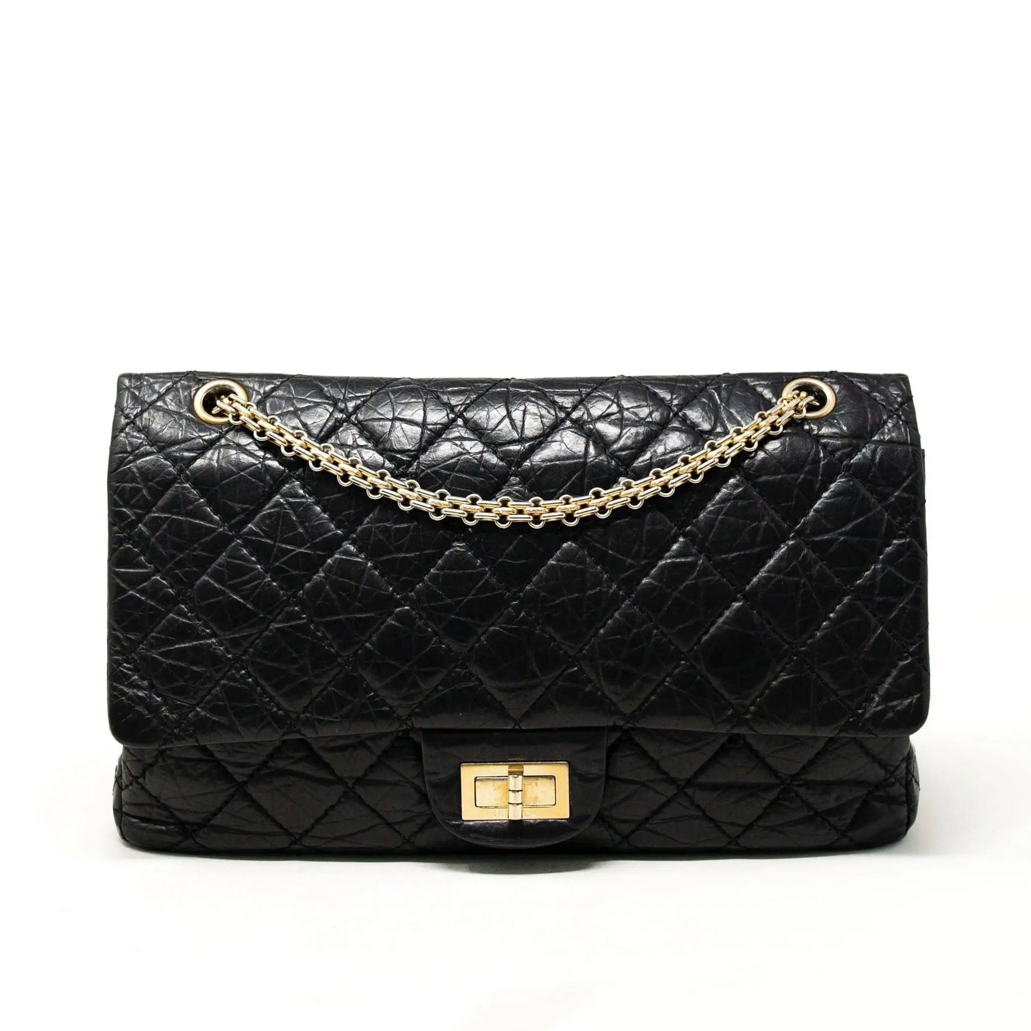 Chanel Designer Handbag with Unique DesignChanel Black Calfskin 2.55 Reissue 227