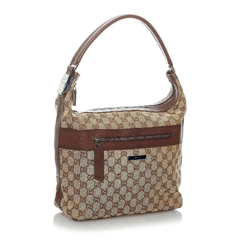 Women Gucci Sylvie bags with a crystal - embellished web stripeGucci GG Canvas Shoulder Bag (30818)