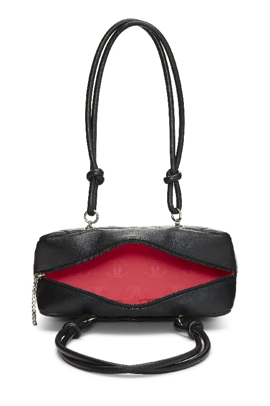 Chanel Designer Handbag with Unique DesignChanel,  Black Calfskin Cambon Ligne Bowler, Black