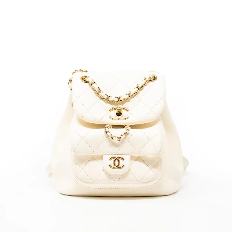 Chanel Vintage Inspired Handbag for Retro LoversChanel White Lambskin Duma Backpack