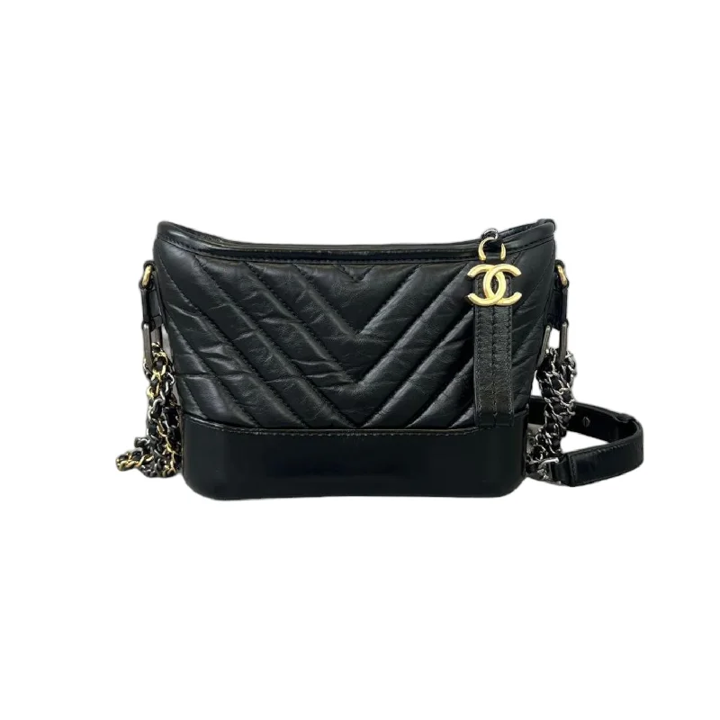 Chanel Vintage Inspired Handbag for Retro LoversGabrielle Chevron Black GHW