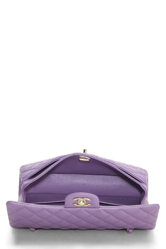 Chanel Colorful Handbag for Spring OutfitsChanel,  Purple Quilted Caviar Classic Double Flap Medium, Purple