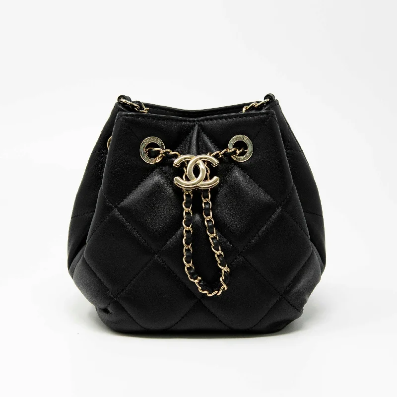 Chanel Limited Edition Handbag for CollectorsChanel Black Lambskin Mini Bucket Bag