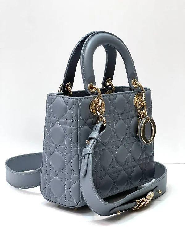 Christian Dior bags with a zip - top closure and multiple compartmentsChristian Dior LADY DIOR MY ABCDior Denim Blue Cannage