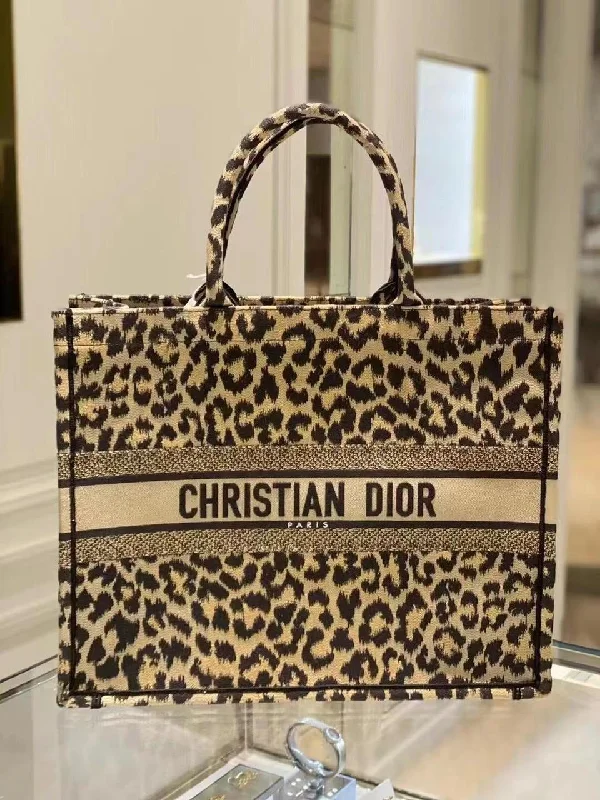 Christian Dior handbags with a back - pocket for quick storageChristian Dior Leopard Print Tote Bag For Women