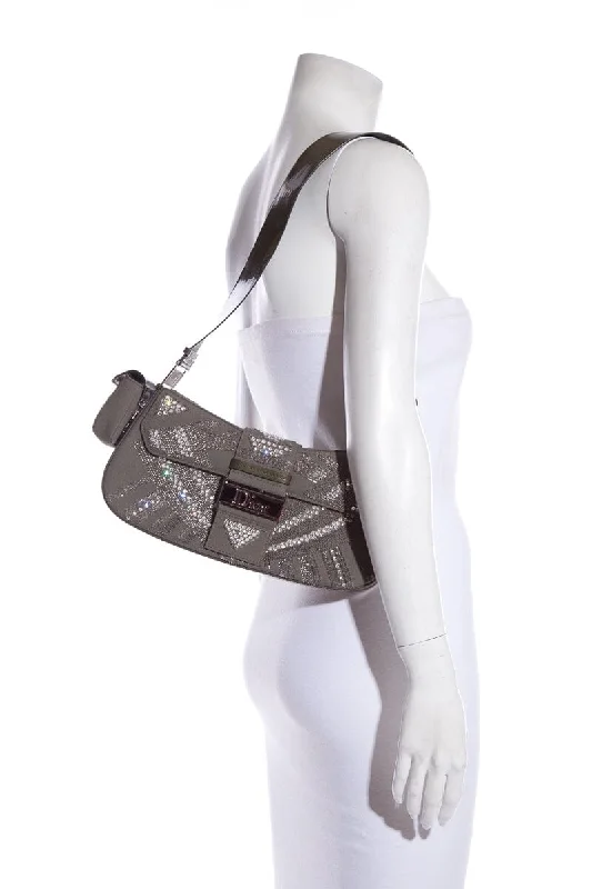 Christian Dior handbags with a removable shoulder strap for versatilityChristian Dior Olive Beaded Sequins Street Chic Columbus Avenue Shoulder Bag