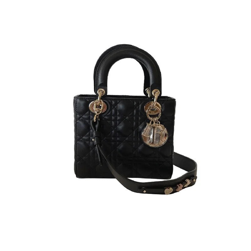 Christian Dior handbags with a snap - button closure and a decorative buckleChristian Dior Small Lady Dior My ABCDior Bag