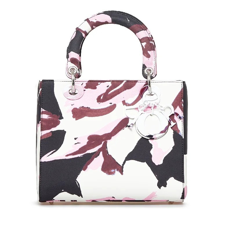 Christian Dior bags with a side - pocket for holding a water bottleDior Floral Graffiti Lady Dior Medium Multicolor Canvas