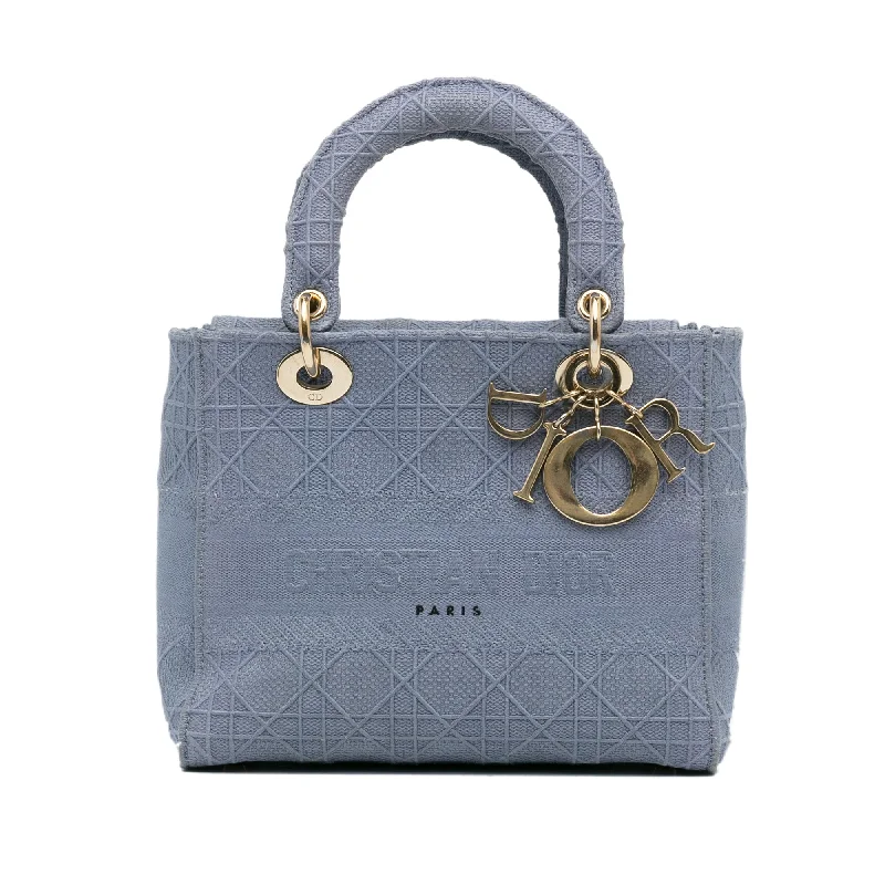 Christian Dior tote bags with a double - handle and shoulder - strap optionDior Lady D-Lite Medium Blue