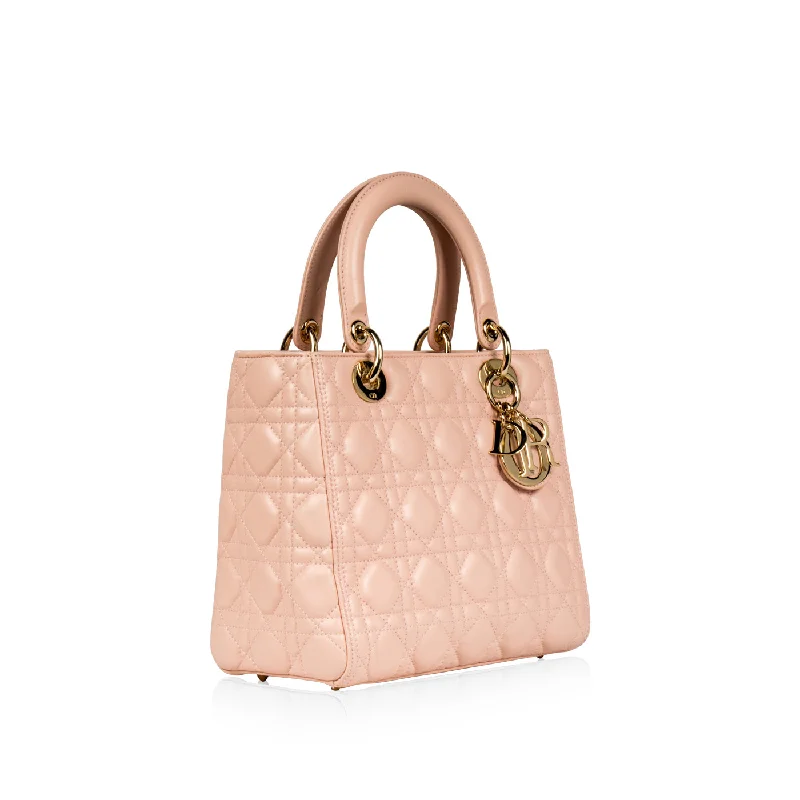 Christian Dior bags with a zip - top closure and multiple compartmentsLady Dior Medium - Blush PInk