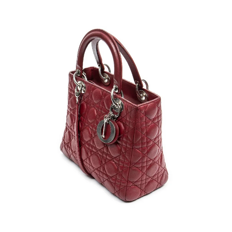 Christian Dior crossbody bags with a front - flap pocket for easy accessDior Lady Dior Medium Red Cannage Quilted Leather