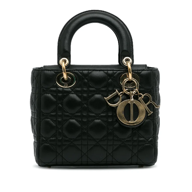 Christian Dior bags with a zip - top closure and multiple compartmentsDior Lady Dior My ABCDior Small Black Cannage Quilted Leather