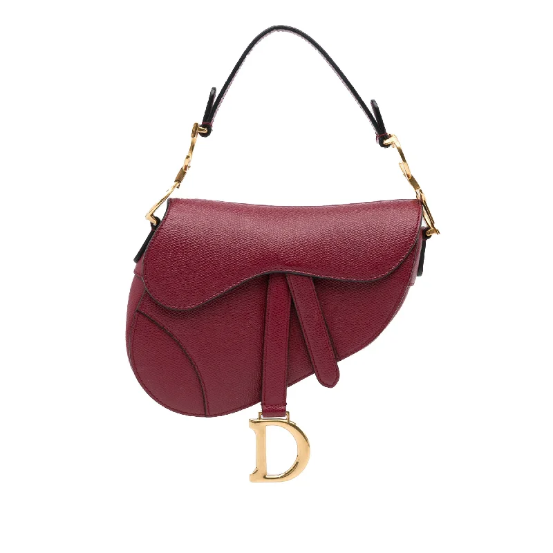 Christian Dior Saddle bags with a patent leather finish for a shiny lookDior Saddle Bag Mini Red Calfskin