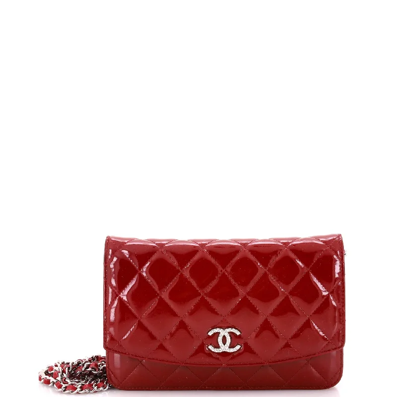 High - fashion Christian Dior bags with a geometric patternBrilliant Wallet on Chain Quilted Patent