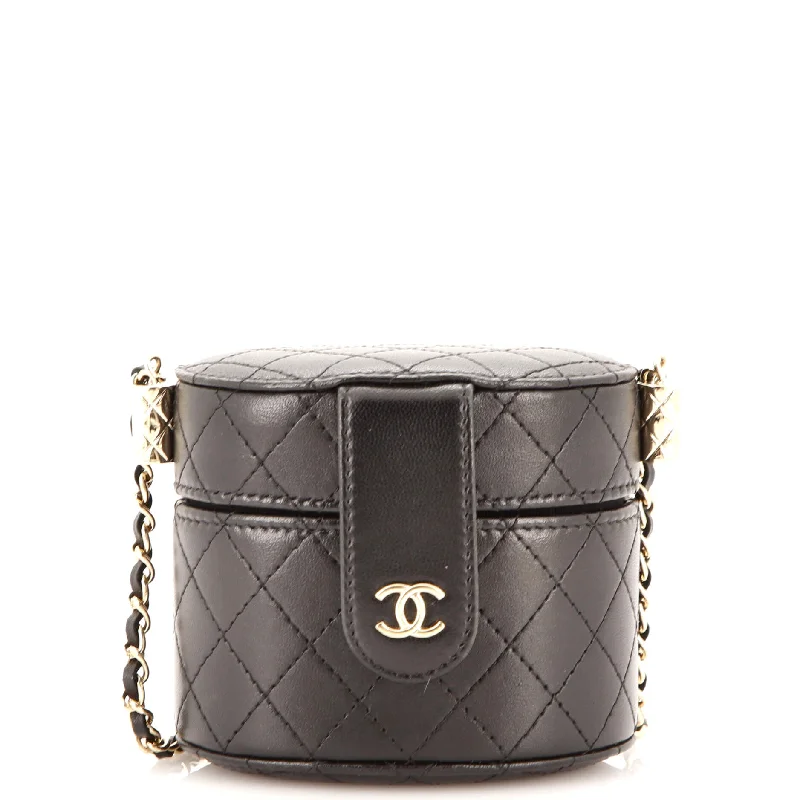 High - fashion Christian Dior bags with a geometric patternCC Allure Vanity Case with Chain Quilted Lambskin Mini