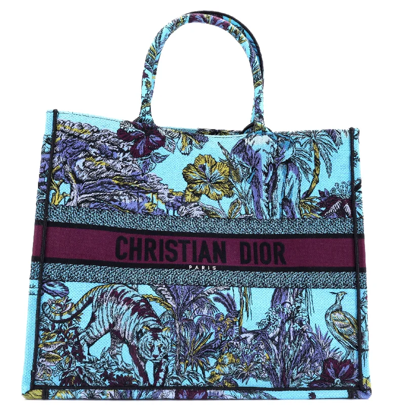 Christian Dior bags with a zip - top closure and multiple compartmentsBook Tote Embroidered Canvas Large