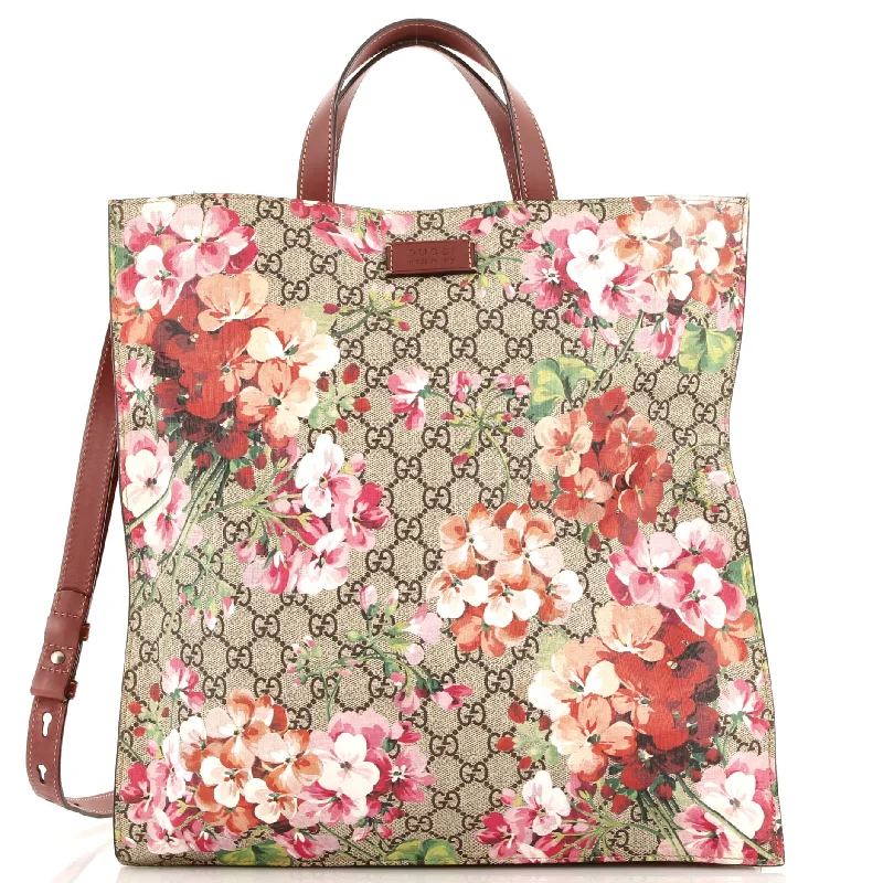 Contemporary Christian Dior handbags with a unique shapeConvertible Soft Open Tote Blooms Print GG Coated Canvas Tall