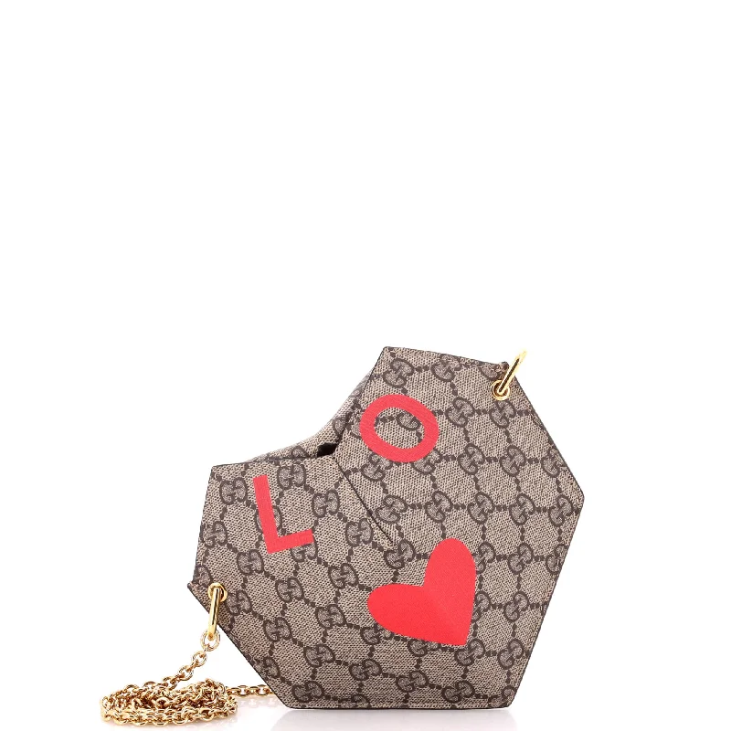 Christian Dior crossbody bags with a front - flap pocket for easy accessValentine's Day Heart Bag Printed GG Coated Canvas Small