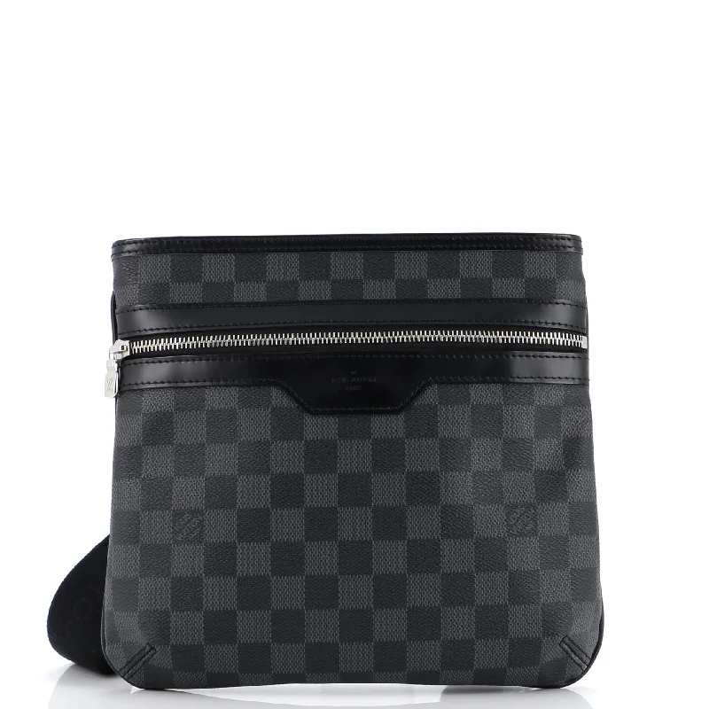 Christian Dior tote bags with a printed Dior logo on the frontThomas Handbag Damier Graphite