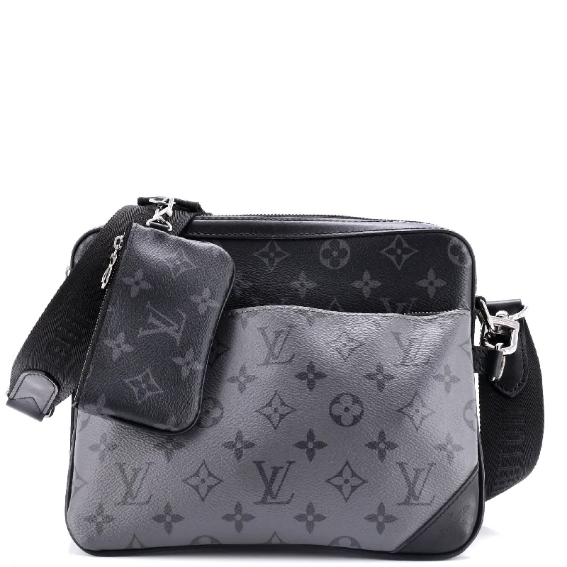 Christian Dior bags with a side - pocket for holding a water bottleTrio Messenger Bag Reverse Monogram Eclipse Canvas