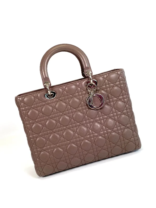 Christian Dior handbags with a back - pocket for quick storageLady Dior Large Cocoa