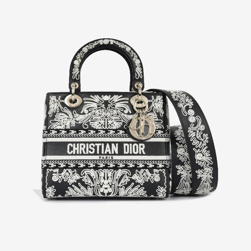 Christian Dior bags with a zip - top closure and multiple compartmentsMedium Lady Dior