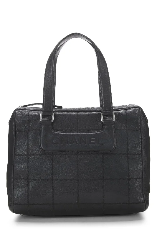 Chanel Classic Flap Bag for Evening PartyChanel,  Black Calfskin Chocolate Bar Tote, Black